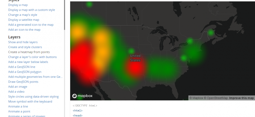 Mapbox GL JS visualisation examples