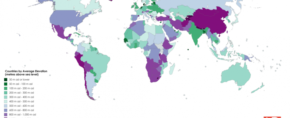 World Average Elevation Map