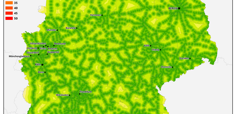Germany, Distance to Train Stations