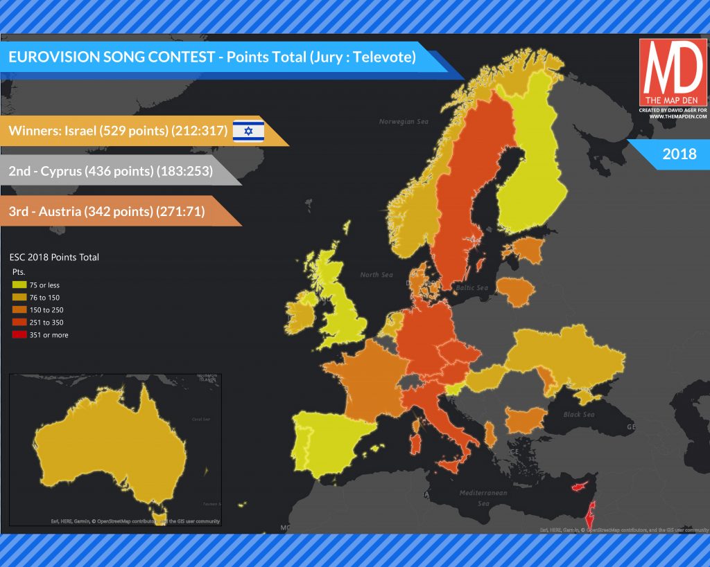 Eurovision 2018 - Points Total