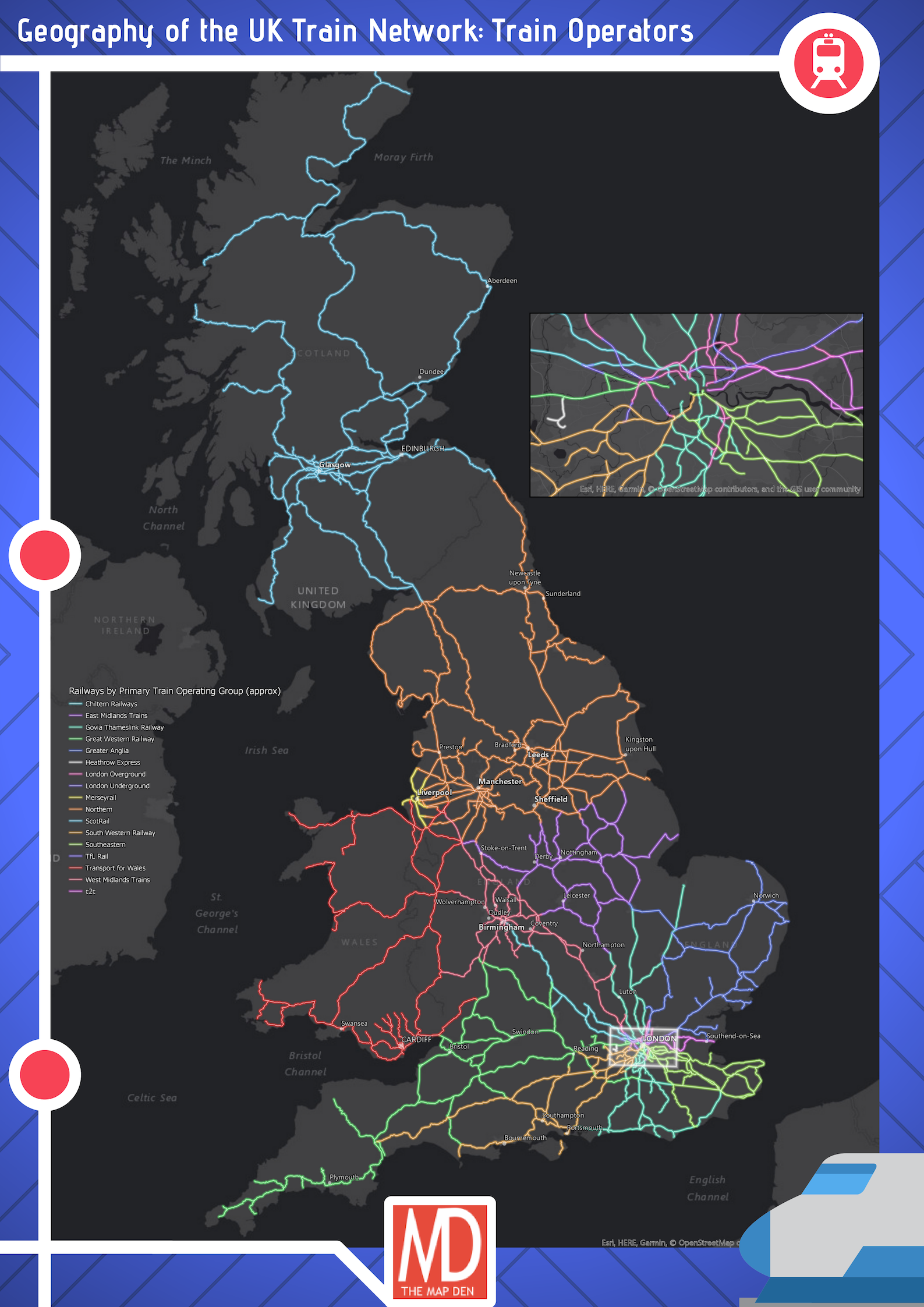 UK Train Routes with approximate primary train operator UK Train Routes with approximate primary train operator