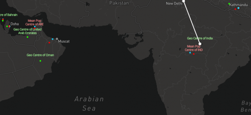 Capitals and Centres Map