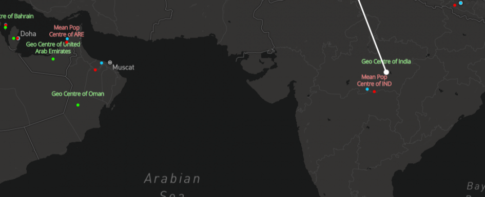 Capitals and Centres Map